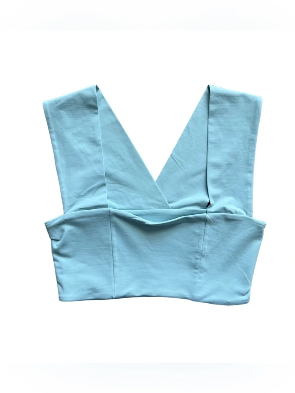 L*Space Parker Bikini Top Blue XS Wide Strap Square Neck